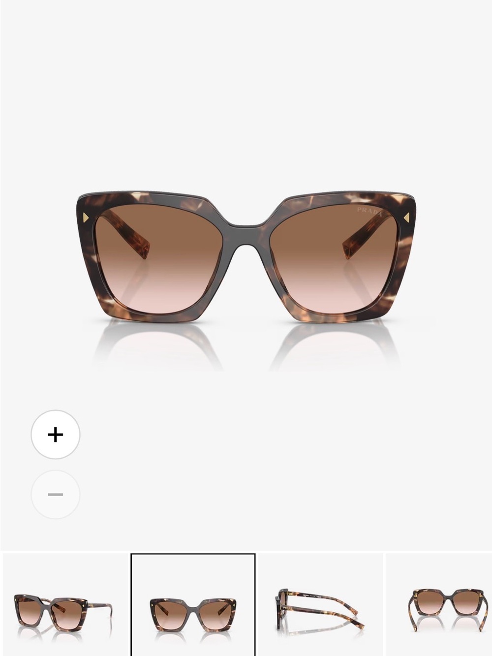 Prada Tortoiseshell Oversized Square Sunglasses - Brown Gradient